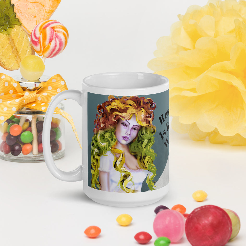 Resilience is Brewed Within - Vibrant Strength Mug - 15 oz - left view