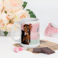Vintage Woman with Panther Mug - Don't Live in a Comfort Zone Mug-15-oz-left