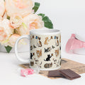 Premium White Glossy Ceramic  -Kittens and Butterflies Ceramic Mug - Adorable Cat & Butterfly Ceramic - 20 -oz - left view