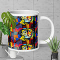 Premium White Ceramic -Abstract Kiss Ceramic Mug - Romantic Colorful Art Ceramic Mug - stunning abstract interpretation of a kissing couple rendered in vibrant, bold colors-20-oz-right view